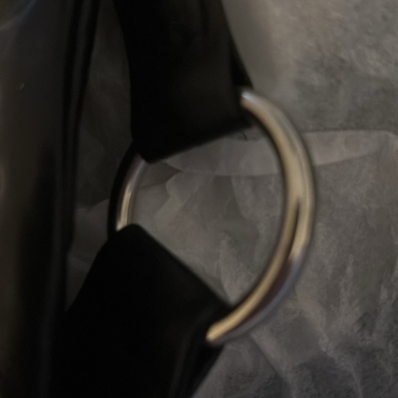 New Black, leather gold buckle ring hardware Harley Davidson inspired hobo bag - Picture 8 of 11